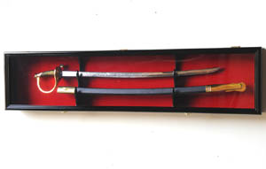 Black 1 Sword and Scabbard Display Case Cabinet Black 1 Sword and Scabbard Display Case Cabinet